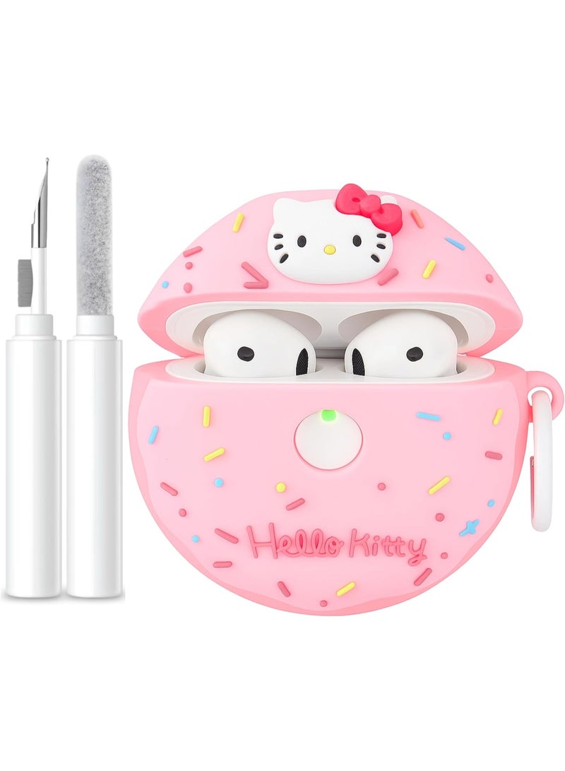 Compatible for AirPods 4 Case with Cleaner Kit, Protective, Supports Wireless Charging Cover for AirPods 4th Generation (2024) (Donut Kitty, Airpod 4 Case) - Image 1